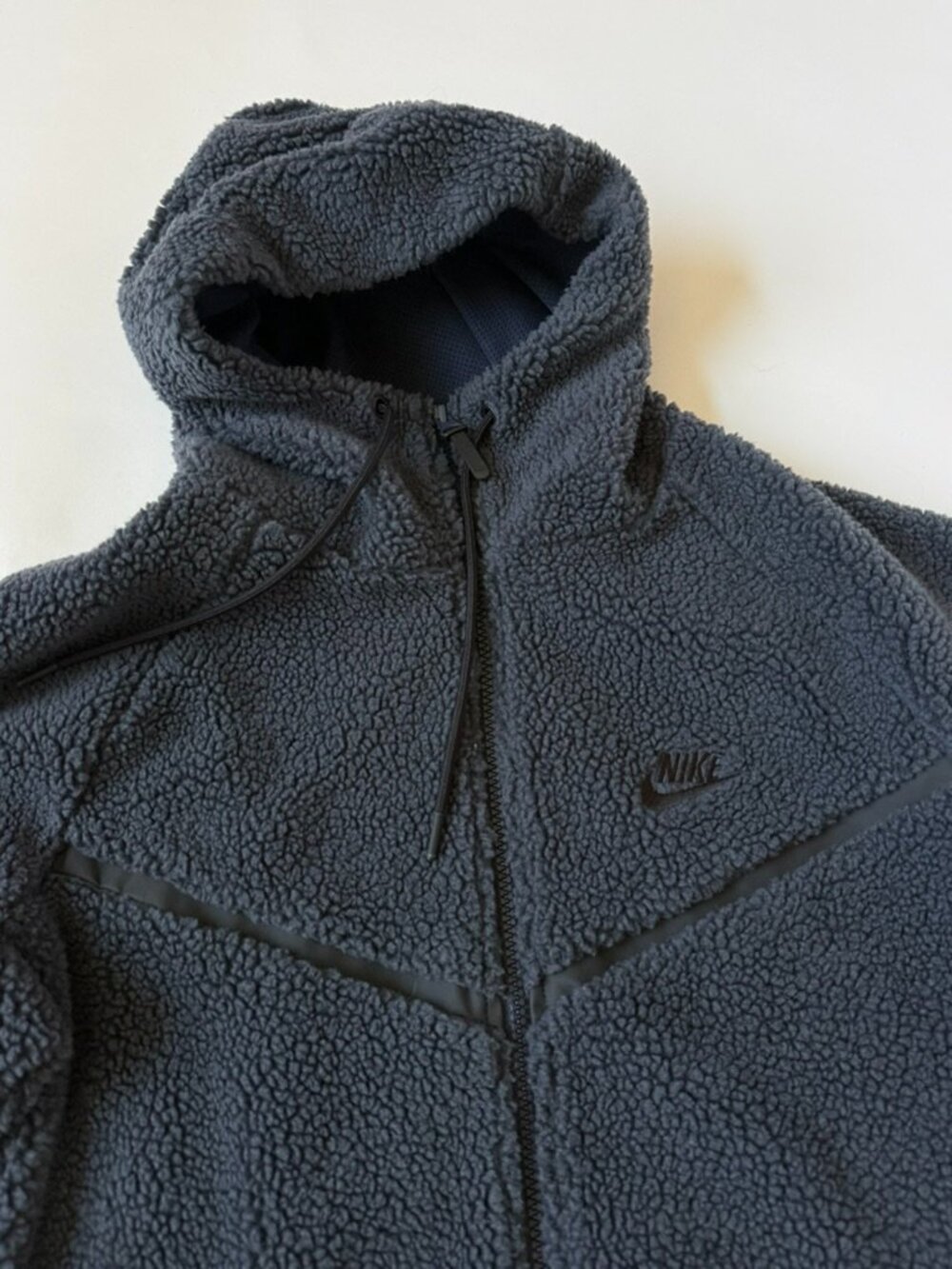 Nike Mens L Full Zip Sherpa Jacket Blue Fleece AQ2767-451 Windrunner Coat Hoodie - Picture 4 of 11